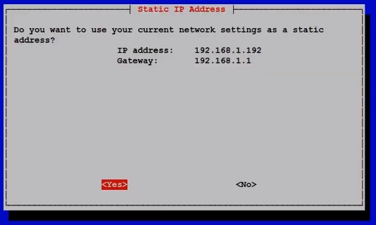 Static IP Address Screenshot